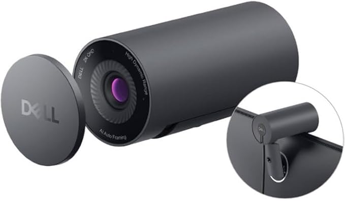 Dell Pro Webcam WB5023 - 2K QHD, 1440p, Sony Starvis Sensor, Upto 4x HD Digital Zoom, f2.0 Aperture, Magnetic Privacy Shutter, Microsoft Teams and Zoom Certified - Black