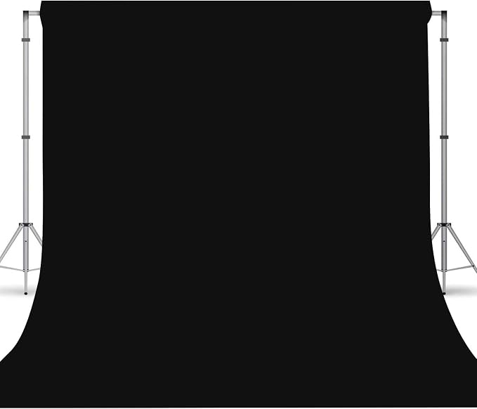 6x9ft Black Photography Backdrop, High Density Polyester Fiber Photo Background Cloth is Foldable and Machine Washable, Suitable for Photo Background Video Photography Studios