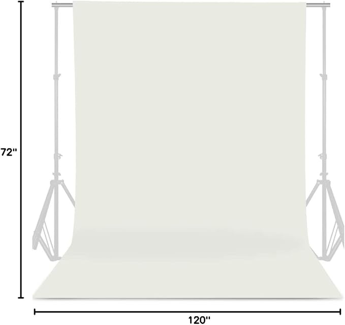 GFCC Ivory Backdrop Photography Background - 6FT x 10FT Photo Backdrop for Photoshoot Photography Video Recording Background Screen Picture Curtain