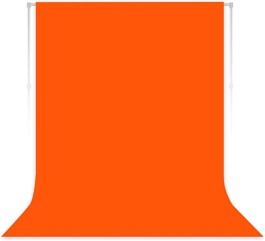 Orange Backdrop for Photoshoot, Professional Photo Backdrop Background Curtain for Product Photography，Portraits, Wedding, Party, Live Streaming Video Recording 7X10 FT