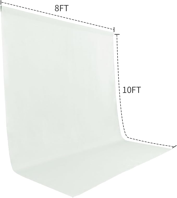 Sugargirl 8FTX10FT Ivory Screen Backdrop Background for Photography, Polyester Photo Backdrop for Photoshoot, Party, Video and Television (1 Panel)