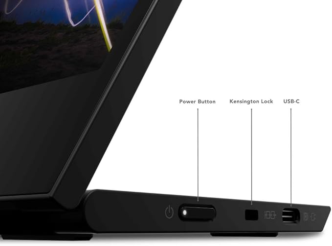 Lenovo ThinkVision M15 15.6" Full HD WLED LCD Monitor - 16:9 - Raven Black
