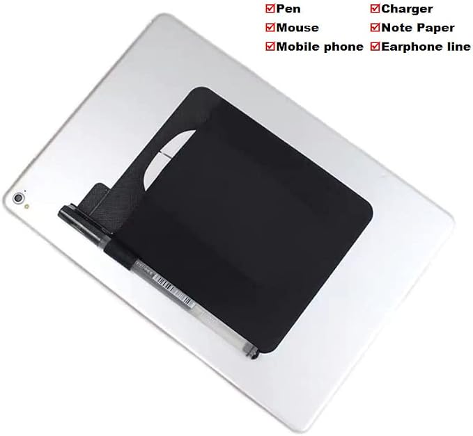 RIVEENY Pocket Pouch for Laptop with Reusable Adhesive,Pouch Holder for Computer Accessories,Self-Adhesive Mouse Headset Storage Bag for Portable External USB Cable,Apple Magic Mouse
