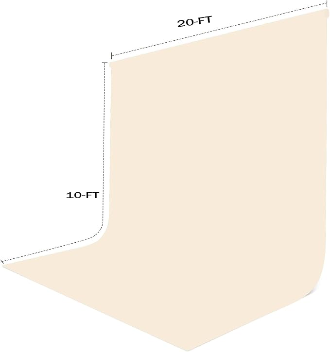10x20ft Beige Photography Backdrop, High Density Polyester Fiber Photo Background Cloth is Foldable and Machine Washable, Suitable for Photo Background Video Photography Studios