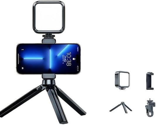 RGB LED Video Light, Portable Photography Fill Lighting with 3 Cold Shoe Mounts, 2000mAh Rechargeable Pocket Vlog Light 2500K-9000K for DSLR Camera, Gopro, Sony, Nikon, YouTube TikTok