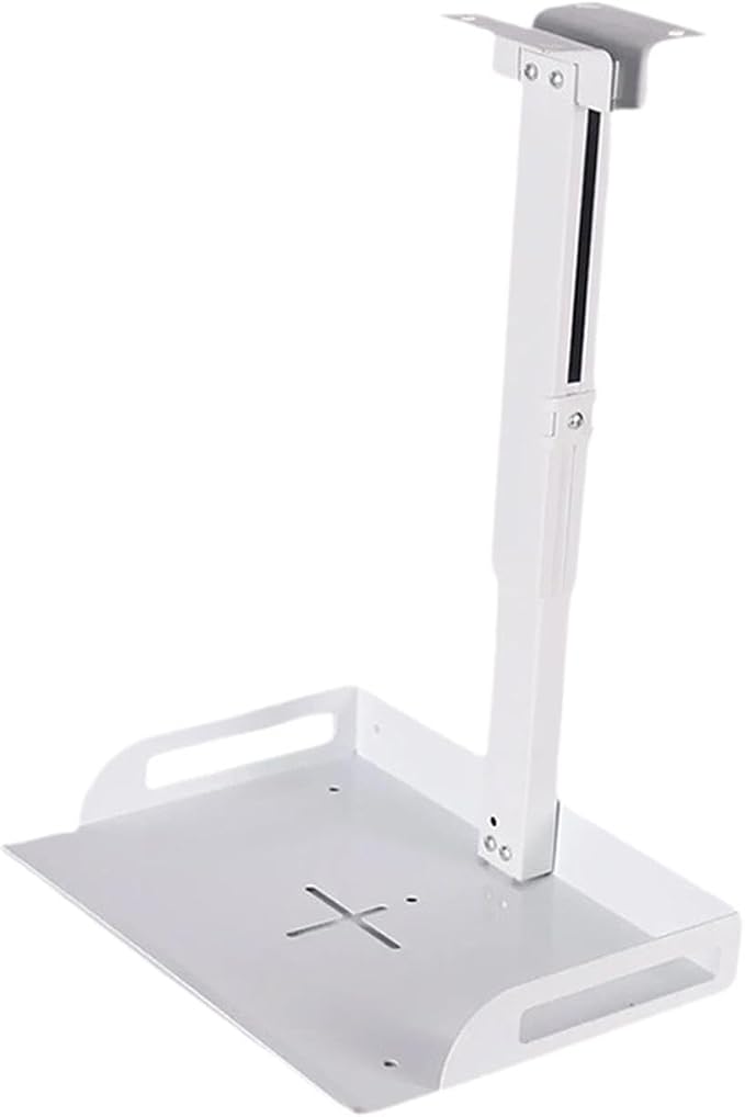 Ceiling Mount with Tray for Projector/Camera 43-65cm Height Adjustable Iron Versatile for Living Room Home Video Conferencing, White