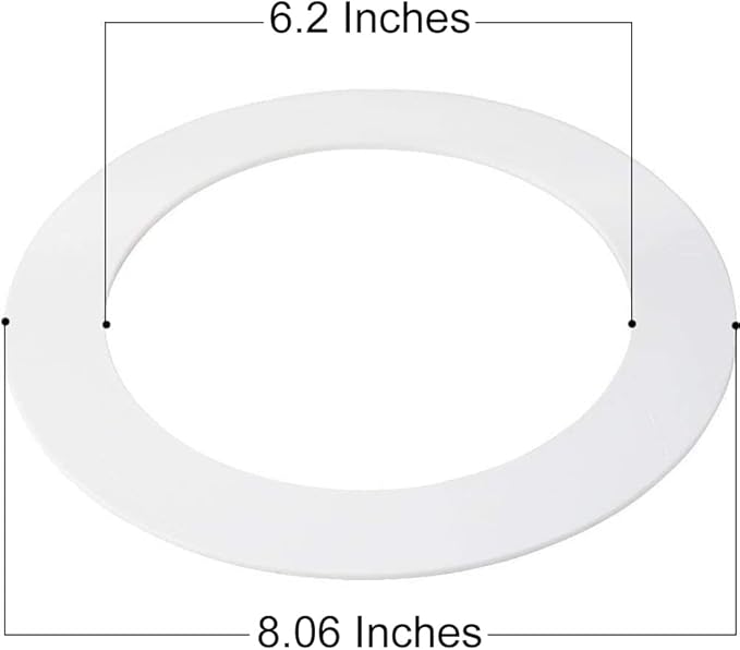 5 Pack Gloss White Goof Trim Ring for 6" Inch Recessed Can Lighting Down Light, Outer Diameter 8 Inches
