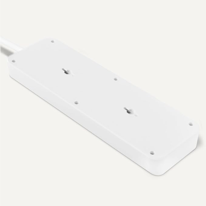 Amazon Basics 12-Outlet Surge Protector Power Strip, 4000 Joules, 8ft Extension Cord, Rectangle, for Home, Office, Gaming Room, White