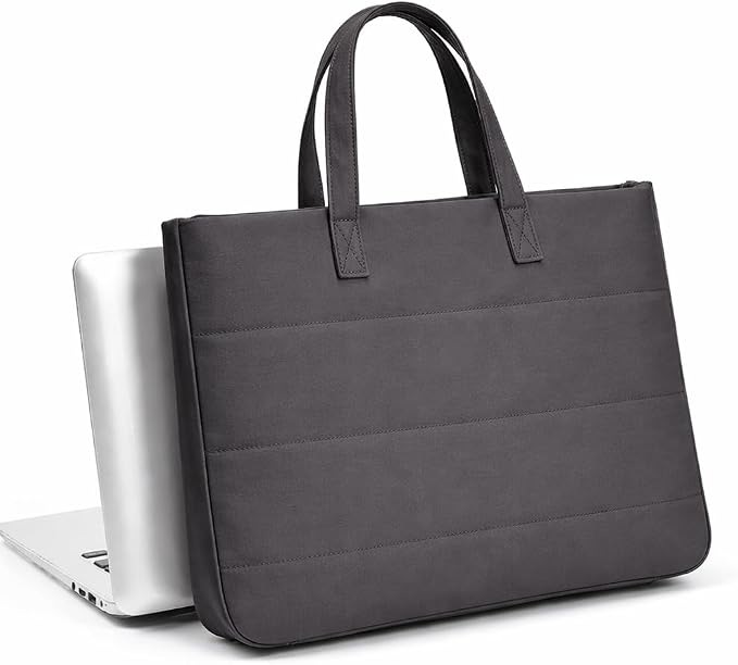 15.6 Inch Laptop Bag, Water-Repellent Fabric, Compatible MacBook Pro 16 Inch, 15.6 Inch HP, Dell, Acer Aspire, Asus Notebook, Lightweight Laptop Case for Work, Travel, Study, Dark Brown