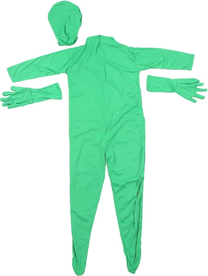 Green Screen Bodysuit, Full Body Suit, Milk Silk, Back Zipper, Breathable, for Photography, Film, Video, Live Broadcast, 160cm