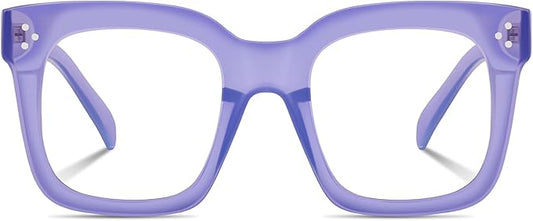 Ovresized Blue Light Blocking Glasses for Women Men Square Computer TV Eyeglasses