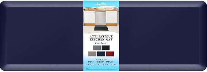 4/5 Inch Thick Kitchen Mats for Floor, StepRite Kitchen Rug for Standing Desk, Non-Slip, Thicker, Stain & Water Resistant, Comfort Anti Fatigue Floor Mat for Home, Kitchen, Office - Blue,70 * 24''
