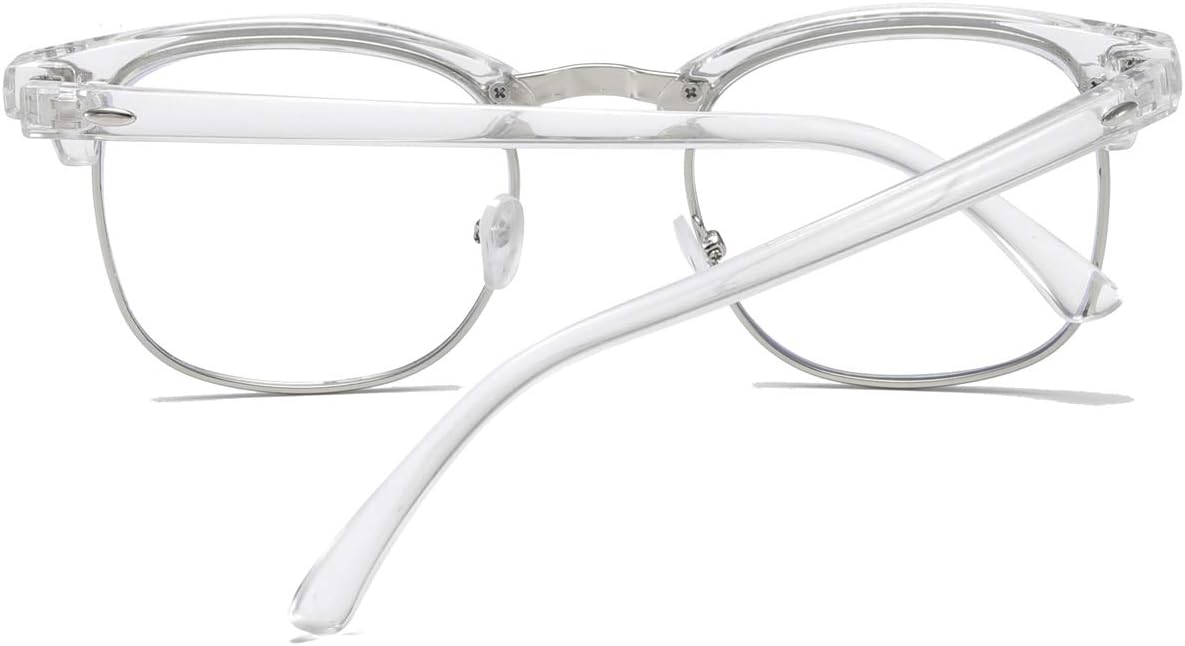 Fashion Vintage Classic Semi-Rimless Half Frame Clear Lens Glasses