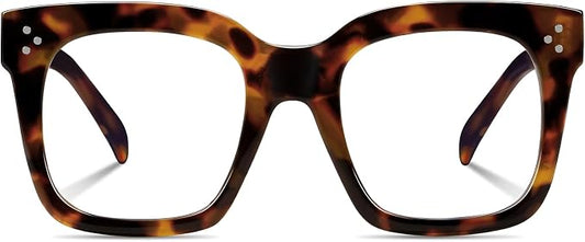 Ovresized Blue Light Blocking Glasses for Women Men Square Computer TV Eyeglasses