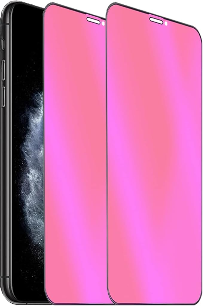 2 Pack Anti-Blue Privacy Tempered Glass Suit for iPhone 11 Pro Max/iPhone XS Max Mirror Anti-Spy Screen Protector Anti-Peeping Film Electroplated Gradient Colorful