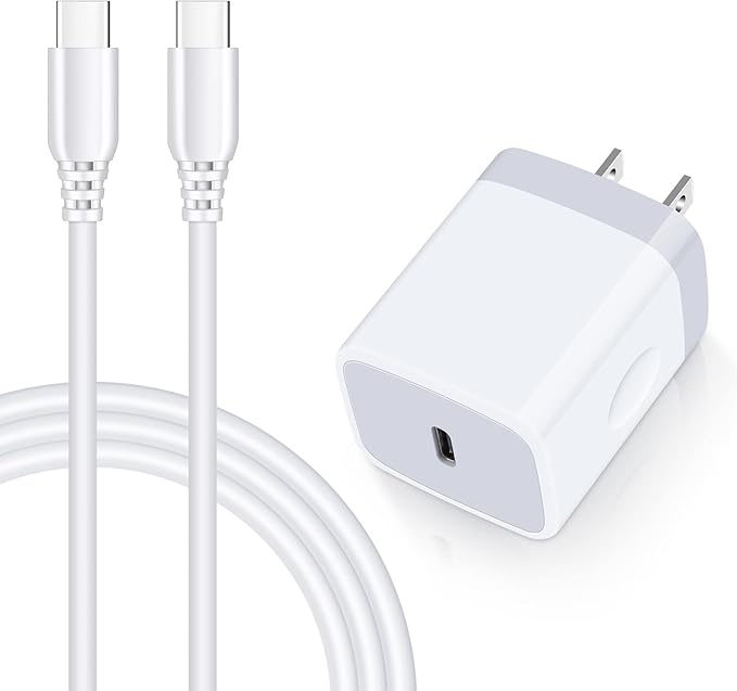 Fast Charger Block for Samsung Galaxy A17 A16 5G,A15,A56,A35,S25 Ultra,S24FE,A54,Z Fold/Flip7,A14,A53,S23,A23;iPhone 16 Pro Max 15;Pixel 10 9a,Type C Charger Box Wall Plug Adapter+6FT USB C to C Cable