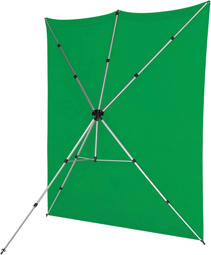 Westcott 8'x8' Chroma-Key Green Screen X-Drop Pro Wrinkle-Resistant Backdrop Kit - for Headshots, Video Interviews, and Photo Booths
