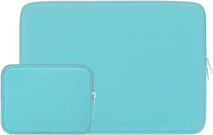 RAINYEAR Laptop Sleeve Case Compatible with 13.3 Inch Notebook Computer Tablet Chromebook 14" MacBook Pro/Max M1 M2 M3 M4 M5 Soft Carrying Bag Zipper Protective Cover with Accessories Pouch (Blue)