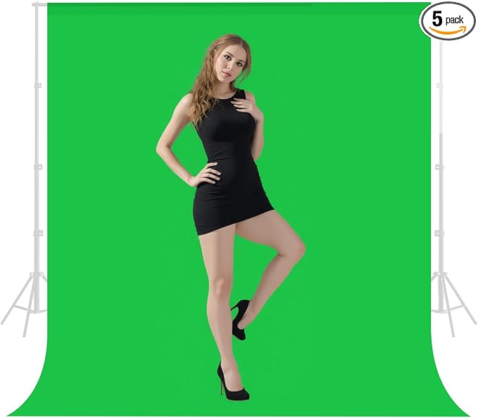 Green Screen Backdrop for Photography 7 x 10 Ft,Chroma Key Greenscreen Background Sheet for Photography,Photo Backdrop Curtain for Photoshoot Video Polyester Cloth Video Studio Calls Streaming Gaming