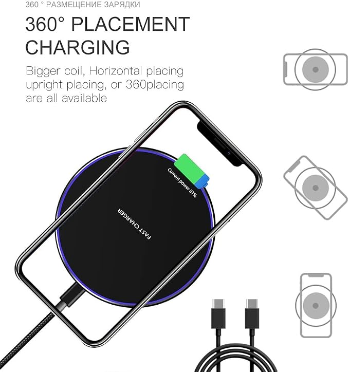 20W Fast Wireless Charger Pad,Wireless Phone Charging Station Compatible with iPhone 17 Pro/16/15/14/13/12/11/SE/X/AirPods,15W Fast Charge for Samsung Galaxy S26/S25/S24/S23/Note/Buds,Pixel