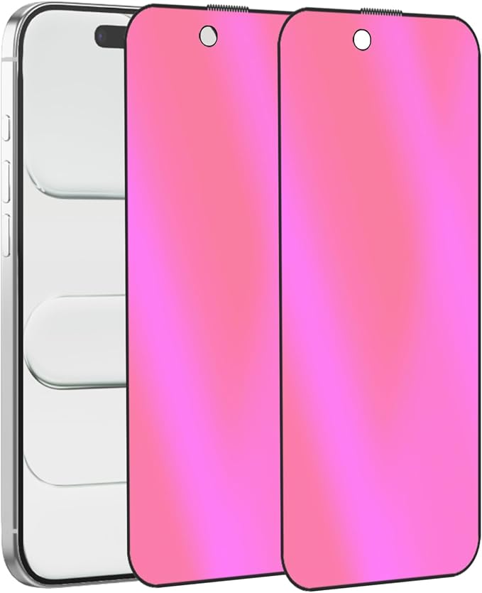 2 Pack Anti-Blue Privacy Tempered Glass for iPhone Air Anti-Spy Screen Protector Film Electroplated Gradient Colorful 6.5 inch
