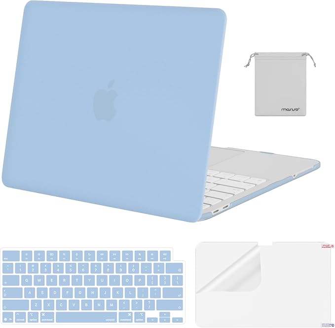 MOSISO Compatible with MacBook Neo Case 13 inch 2026 Release Model A3404 with A18 Pro Chip, 4 in 1 Kit Precision Fit Crack & Scratch Resistant Protective Hard Shell Case Cover, Air Blue