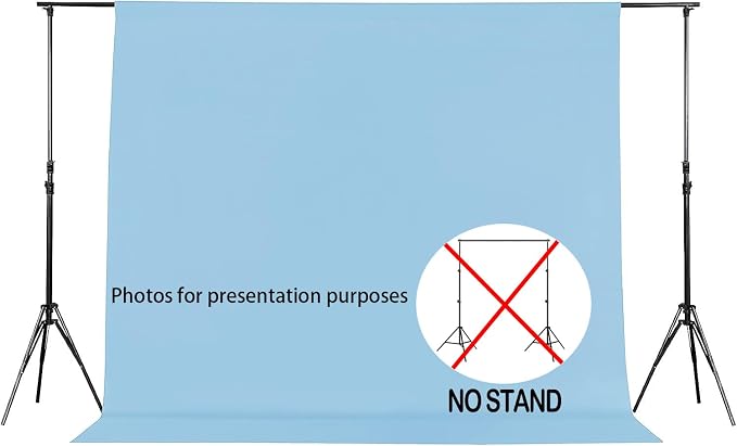 Joccun 5X7FT Light Blue Backdrop Background for Photography,Polyester Backdrop Curtain Background Screen for Photography,Photoshoot,Video Recording,Studio, Minimum Fit Stand Width of 7FT