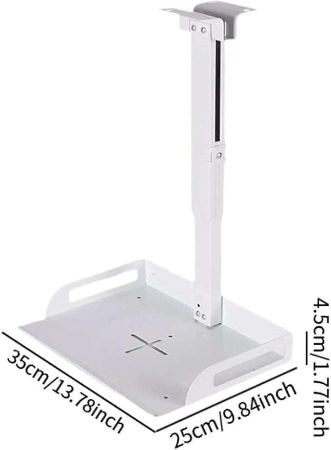 Ceiling Mount with Tray for Projector/Camera 43-65cm Height Adjustable Iron Versatile for Living Room Home Video Conferencing, White