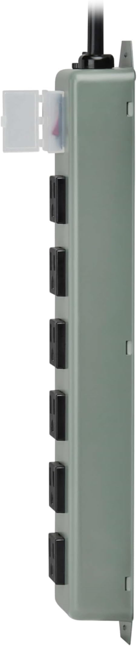Eaton Tripp Lite series 6-Outlet Heavy Duty Power Strip, Metal, Mountable (Wall Mount & Under Desk) 15ft Extension Cord, On/Off Switch Cover, Industrial Garage Shop Work Bench Applications (UL24CB-15)