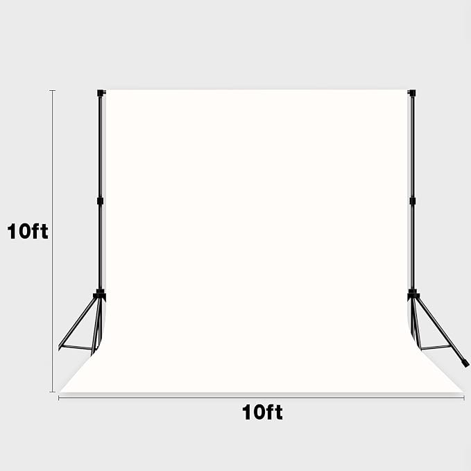 Photo Backdrop White Screen Background Fabric Professional Photography Solution 10x10ft Seamless Design eliminates Wrinkles Professional Portrait Short Video Minimalist Theme Decoration