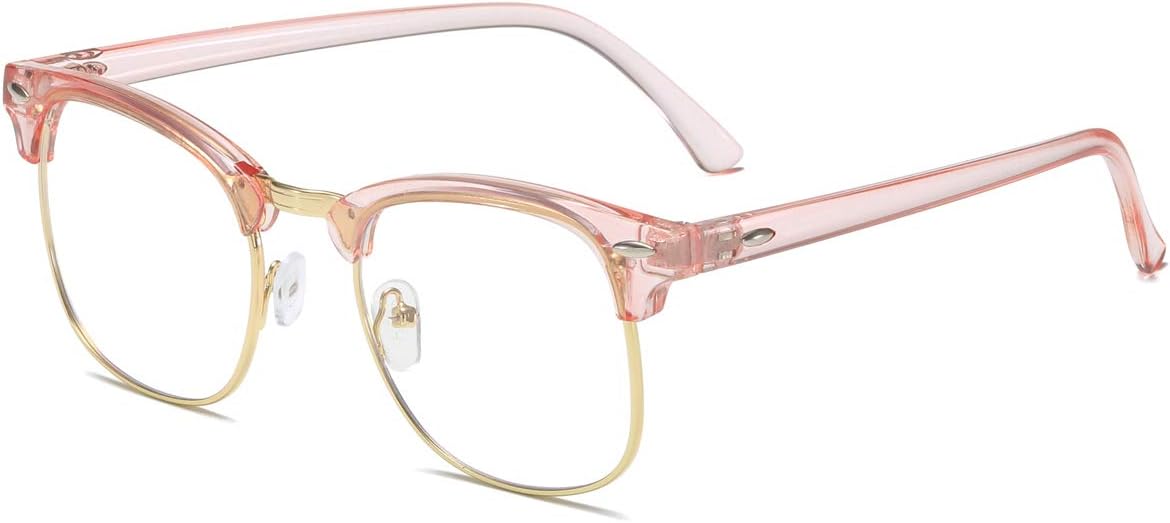 Fashion Vintage Classic Semi-Rimless Half Frame Clear Lens Glasses