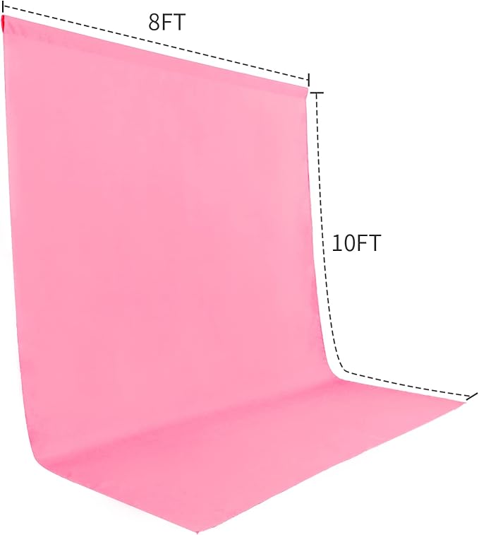 Sugargirl 8FTX10FT Pink Screen Backdrop Background for Photography, Polyester Photo Backdrop for Photoshoot, Party, Video and Television (1 Panel)