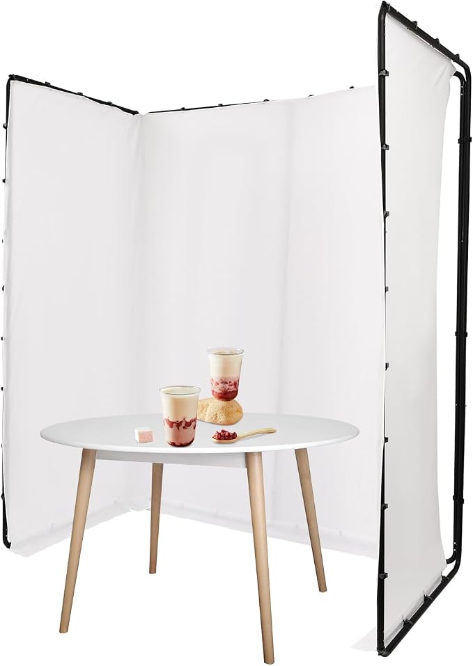 7.87x13.12ft White Screen with Stand Portable Background for Photography Large Collapsible Photo Backdrop with Carrying Bag for Photo Studio, Video Shooting, Live Streaming