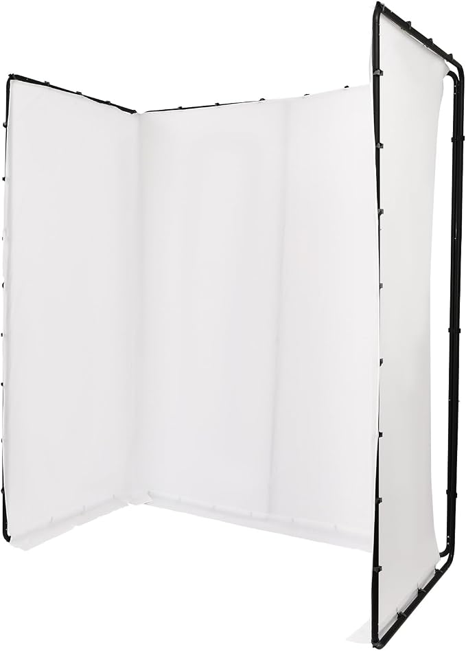7.87x13.12ft White Screen with Stand Portable Background for Photography Large Collapsible Photo Backdrop with Carrying Bag for Photo Studio, Video Shooting, Live Streaming