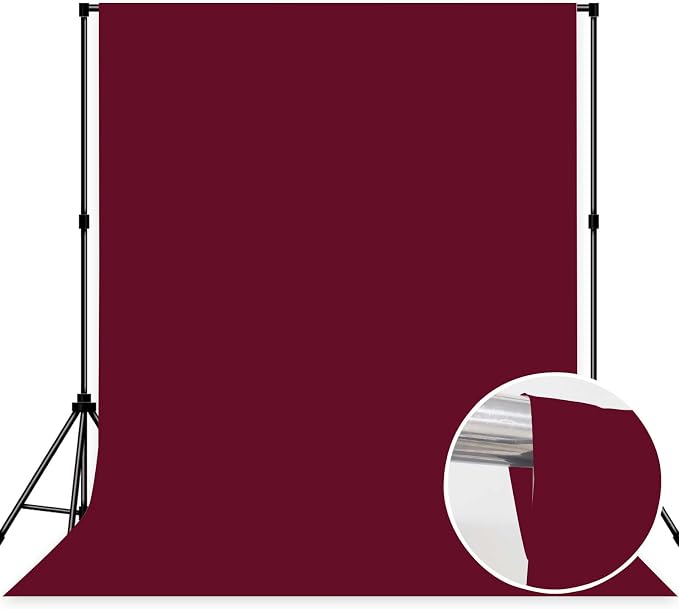 Photo Backdrop Wine Red Background Cloth Professional Photography 10x10ft Seamless Design to Eliminate Wrinkles Wedding Luxury Theme Decoration Art Exhibition Gallery Display
