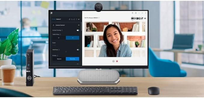 Dell Pro Webcam WB5023 - 2K QHD, 1440p, Sony Starvis Sensor, Upto 4x HD Digital Zoom, f2.0 Aperture, Magnetic Privacy Shutter, Microsoft Teams and Zoom Certified - Black