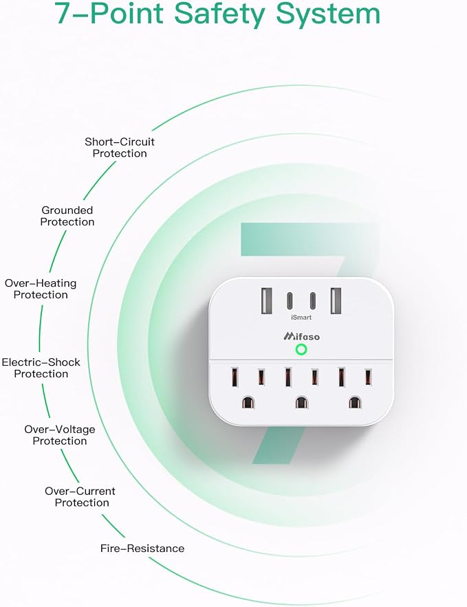 2 Pack Cruise Ship Essentials, Cruise Power Strip with Foldable Plug, Travel Essentials with USB C, Outlet Extender No Surge Protector, Multi Plug Wall Outlet, Outlet Adapter Japan Plug Adapter