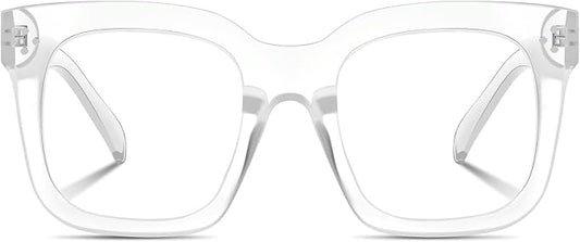 Ovresized Blue Light Blocking Glasses for Women Men Square Computer TV Eyeglasses