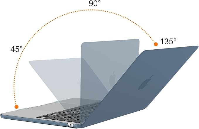 MOSISO Compatible with MacBook Air 13 inch Case M5 2026 M4 2025 M3 M2 2024-2022 A3449 A3240 A3113 A2681, Hard Shell&Keyboard Cover&Screen Film&Type C for MacBook Air 13.6 inch Case, Steel Blue