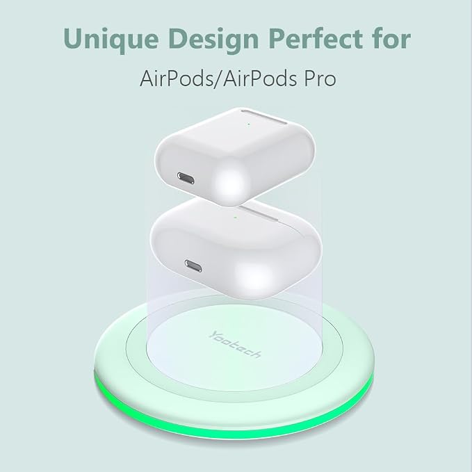 Yootech Wireless Charger,10W Max Wireless Charging Pad Compatible with iPhone 17/17 Pro/17 Pro Max/Air/16/15/14/13/SE 2022/12/11,Samsung Galaxy S25/S24/S23,for AirPods Pro 3(No AC Adapter)