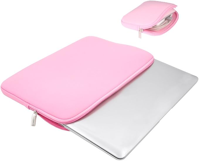 RAINYEAR 16 Inch Laptop Sleeve Protective Soft Case Bag with Accessories Pouch, Specially Compatible with 16" MacBook Pro M1 M2 M3 M4 M5 Pro/Max A3403 A3186 A3428 A3429 (Pink)