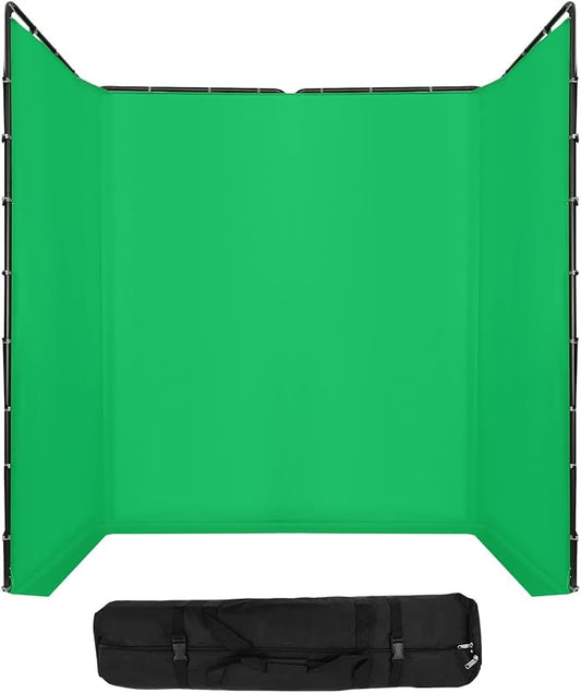 Green Screen Backdrop with Stand, 7.87ft x 13.12ft Large Chromakey Photography Background Support System, Adjustable Metal Frame w/Carrying Bag for Photo Studio, Video Shooting, Live Streaming