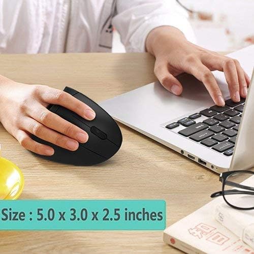 Wireless Ergonomic Mouse, Jelly Comb Rechargeable 2.4G Bluetooth Vertical Mouse Switch to 3 Devices Optical Mice with 6 Buttons 3 Adjustable DPI Levels for Laptop, PC, MacBook, Notebook