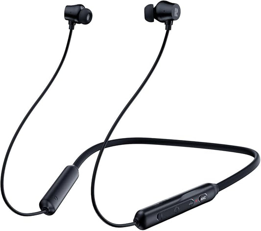 Rythflo Active Noise Cancelling Headphones, Wireless in Ear Neckband Blutooth Headphones with 3 AI Mics ENC, 60Hrs Playtime, V5.3 Multipoint Connection Magnetic Earbuds for Work/Travel/Home/Office