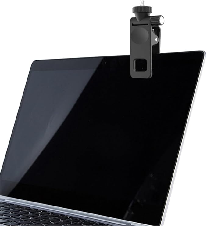 Monitors Top Camera Mount Clamp Hanging Webcam Stand with 1/4" Screw for Live Stream Video Conferencing