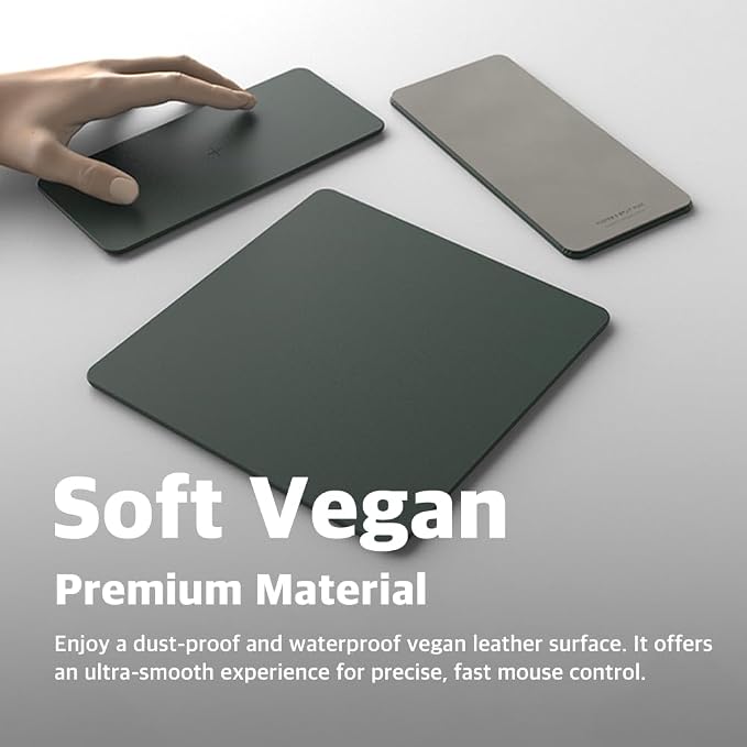 POUT H3 Split Max 3-in-1 Wireless Charging Mouse Pad – Fast Qi Charger, Mousepad Mat, and Magnetic Tray Organizer – Compatible with Smartphones and Earbuds (Deep Green)