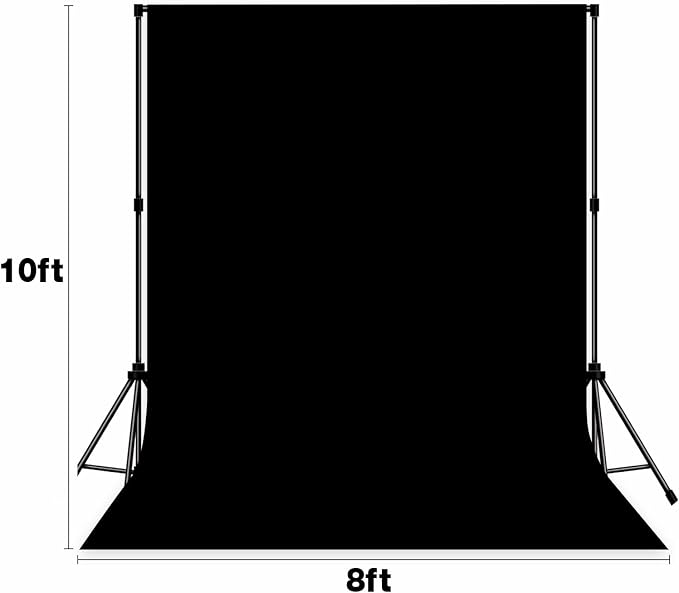 Photo Backdrop Black Background Cloth Professional Photography 8x10ft Seamless Design Eliminates Wrinkle Portrait Photography Wedding Dark Theme Decorations