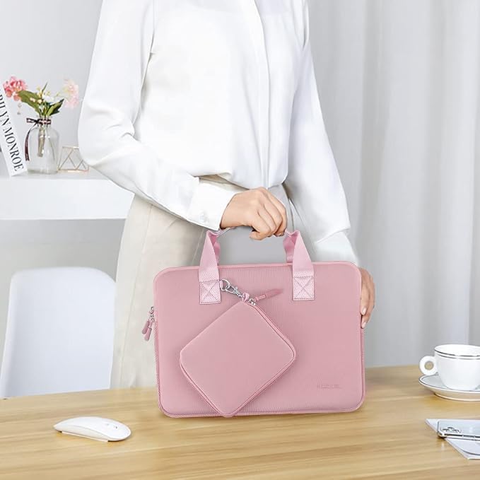 Hseok Laptop Sleeve 13.3-14 inch Case with Small Pouch, Neoprene Computer Bag Compatible with MacBook Neo/Pro 14 M5/M4/M3/M2/M1, Mac Air/Pro 13.3, XPS 14 and Most 13-14 inch Notebooks,P02K01