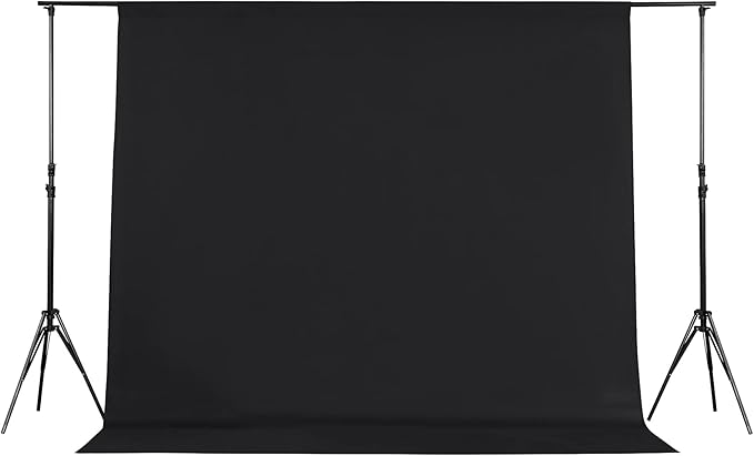 Joccun 8X10FT Black Backdrop Background for Photography,Polyester Backdrop Curtain Background Screen for Photography,Photoshoot,Video Recording,Studio(8X10ft,Black)