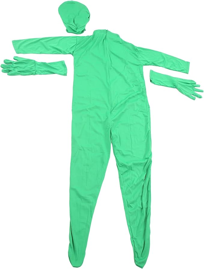 Green Screen Bodysuit, Full Body Suit, Milk Silk, Back Zipper, Breathable, for Photography, Film, Video, Live Broadcast, 160cm